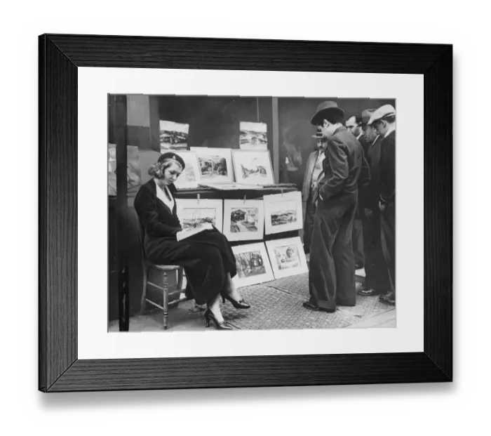 Framed Print : Sidewalk Art Stall Framed Print : Sidewalk Art Stall