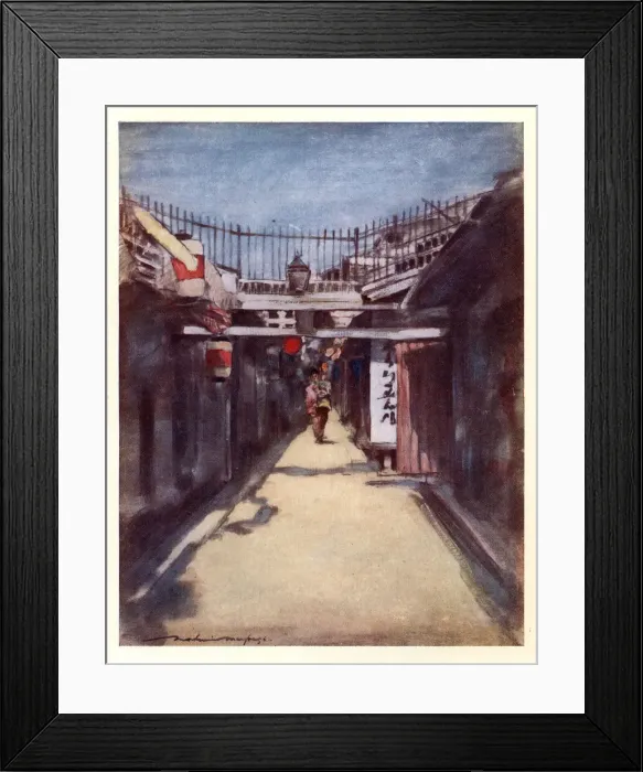 Framed Print : Japanese street scene, Art, Japan 19th Century Framed Print : Japanese street scene, Art, Japan 19th Century