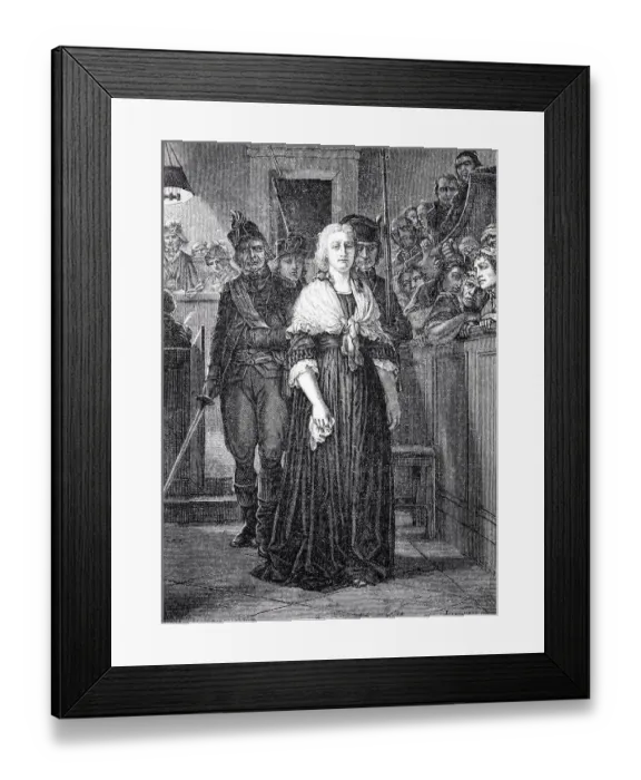 Framed Print : French revolution: Marie Antoinette after her conviction