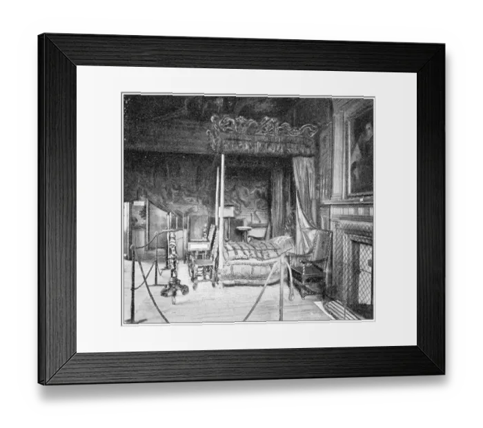 Framed Print : Antique travel photographs of Scotland: Queen Marys bedroom Framed Print : Antique travel photographs of Scotland: Queen Marys bedroom