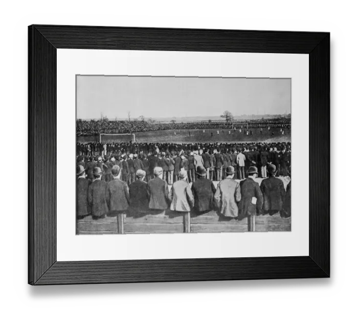 Framed Print : Antique black and white photograph of England and Wales: Football Match in Manchester