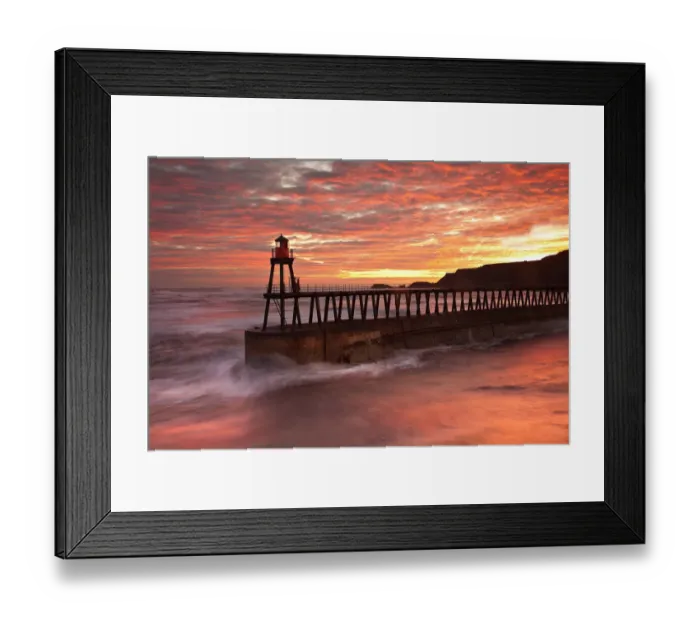 Framed Print : Whitby Pier at sunrise Framed Print : Whitby Pier at sunrise