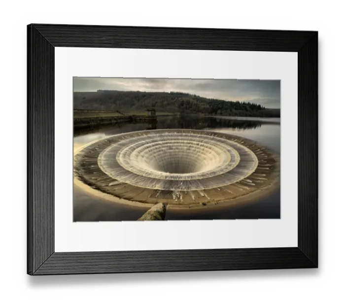 Framed Print : Ladybower Plughole, Ladybower Reservoir, Peak District National Park, UK Framed Print : Ladybower Plughole, Ladybower Reservoir, Peak District National Park, UK