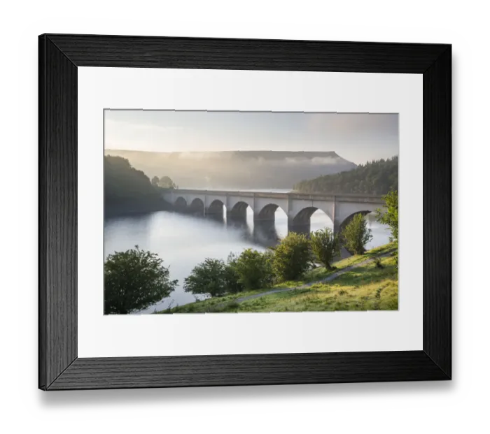 Framed Print : Ashopton viaduct on a September morning, Peak District, England Framed Print : Ashopton viaduct on a September morning, Peak District, England