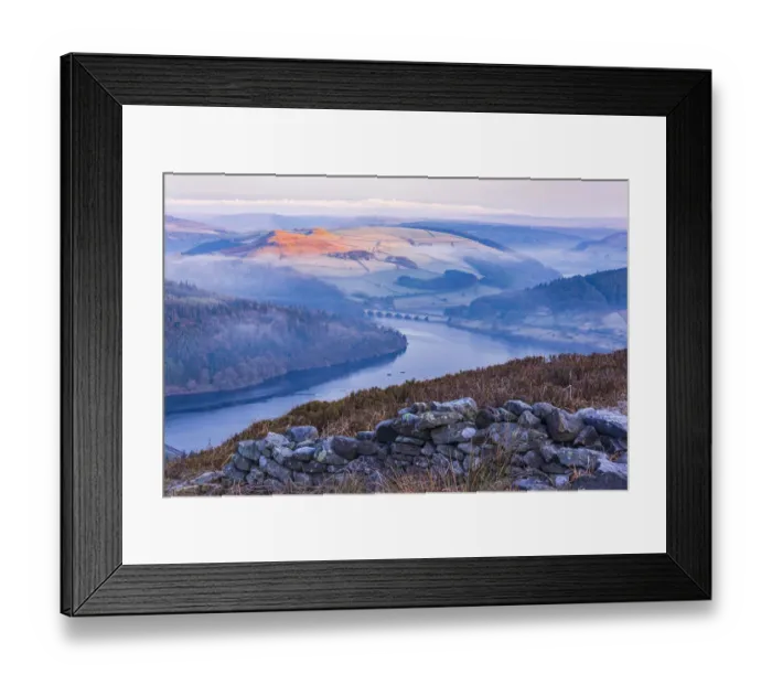 Framed Print : Bamford Edge sunrise overlooking Ladybower Reservoir, Peak District. UK Framed Print : Bamford Edge sunrise overlooking Ladybower Reservoir, Peak District. UK