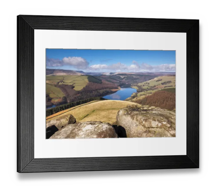 Framed Print : View of Ladybower reservoir from Derwent edge Framed Print : View of Ladybower reservoir from Derwent edge