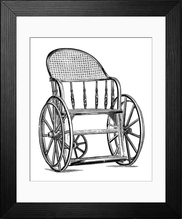 Framed Print : Antique illustration: Wheelchair Framed Print : Antique illustration: Wheelchair