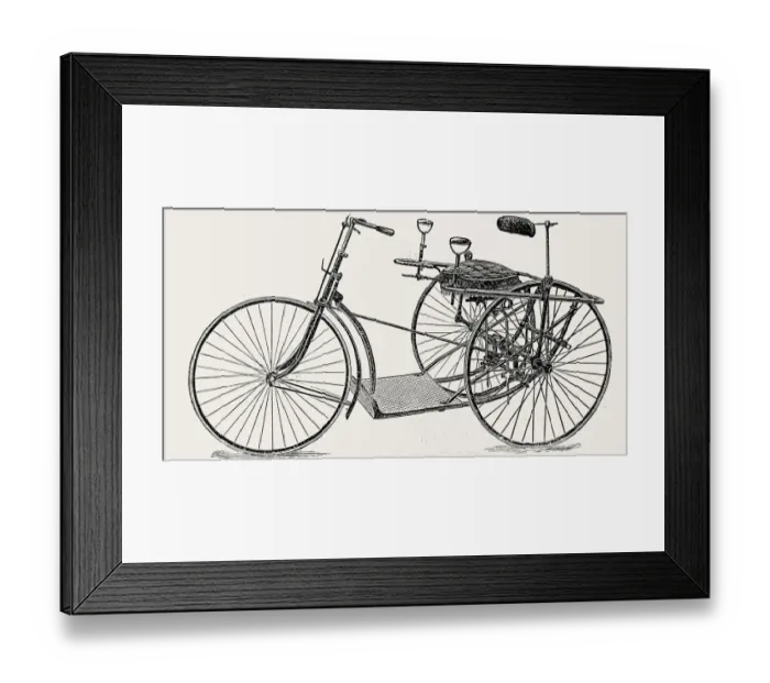 Framed Print : Handcycle wheelchair on white background, side view Framed Print : Handcycle wheelchair on white background, side view