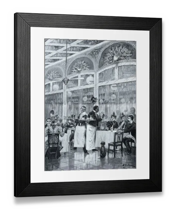 Framed Print : Cafe in Chicago, Temperenzler movement Framed Print : Cafe in Chicago, Temperenzler movement