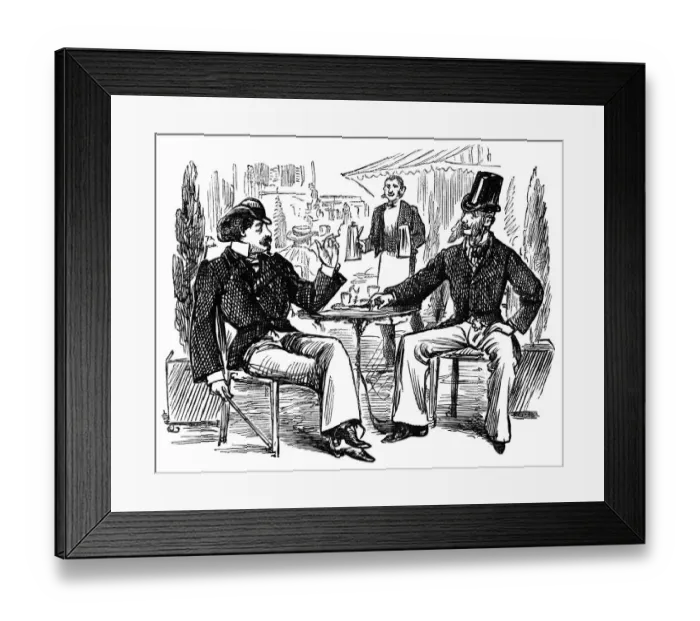 Framed Print : Frenchmen at a 19th century cafe Framed Print : Frenchmen at a 19th century cafe