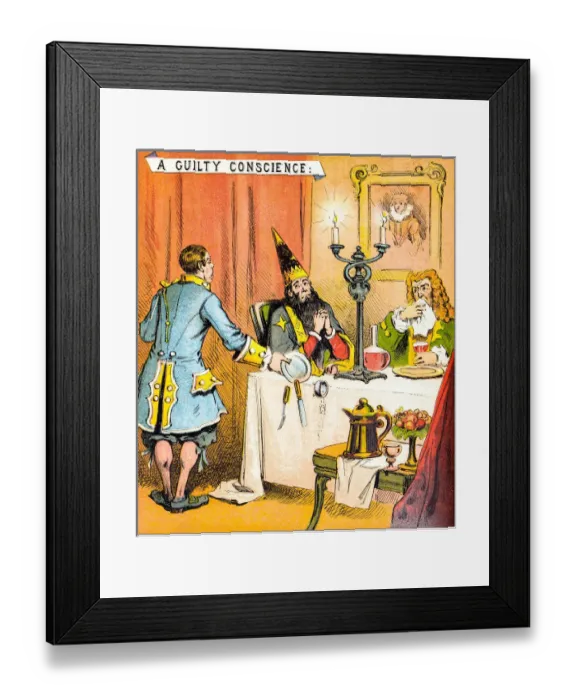 Framed Print : Antique illustration from fables picture book: Robin the conjurer Framed Print : Antique illustration from fables picture book: Robin the conjurer