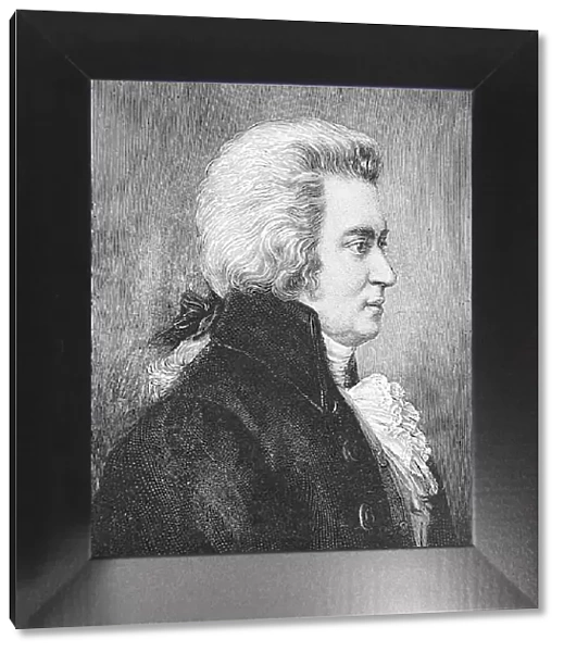 Wolfang Amadeus Mozart, portrait, side view