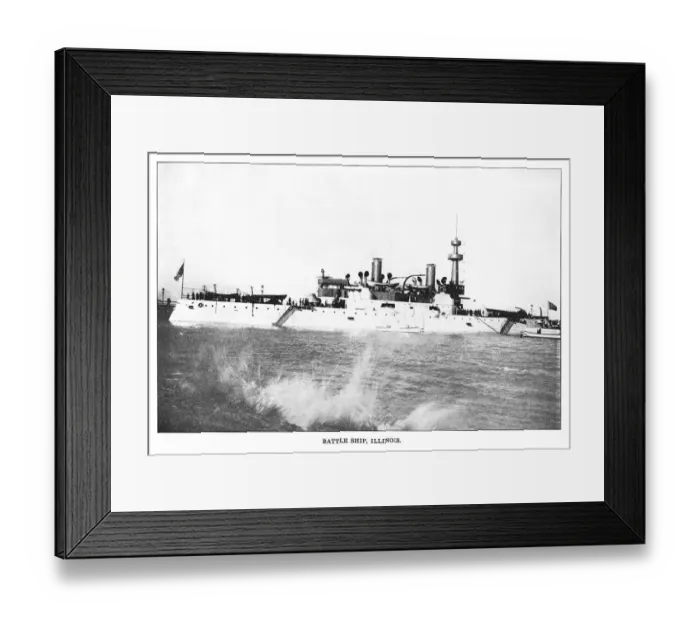 Framed Print : Old engraved illustration of USS Illinois, the lead ship (battleship) of the class Framed Print : Old engraved illustration of USS Illinois, the lead ship (battleship) of the class