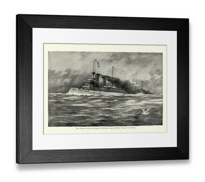 Framed Print : United States Navy battleships, USS Kearsarge, USS Kentucky, 19th Century American warships Framed Print : United States Navy battleships, USS Kearsarge, USS Kentucky, 19th Century American warships