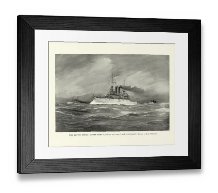 Framed Print : Fleet of United States Navy Battleships, Illinois, Alabama, Wisconsin, American warships 19th Century Framed Print : Fleet of United States Navy Battleships, Illinois, Alabama, Wisconsin, American warships 19th Century