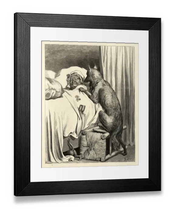 Framed Print : Big bad wolf and Grandma, Little Red Riding Hood Framed Print : Big bad wolf and Grandma, Little Red Riding Hood