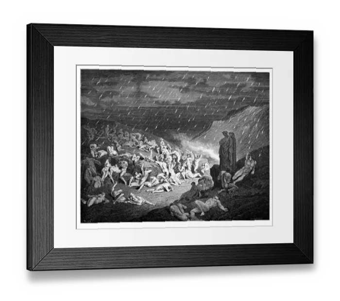 Framed Print : The inferno rain of fire engraving Framed Print : The inferno rain of fire engraving