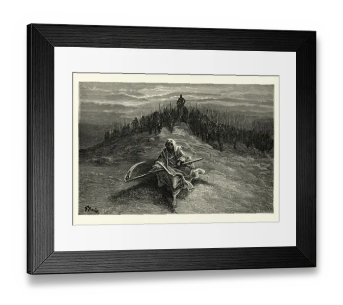 Framed Print : Grim reaper leading the army of the dead. Orlando Furioso Framed Print : Grim reaper leading the army of the dead. Orlando Furioso