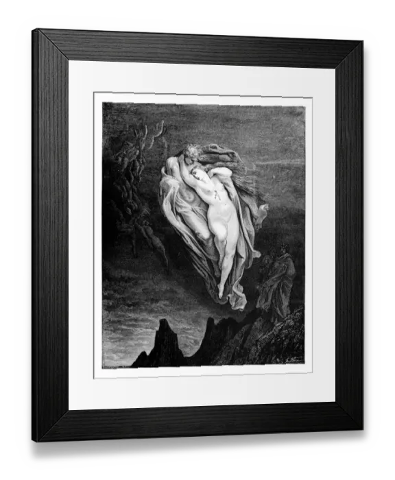 Framed Print : The souls of Paolo and Francesca Framed Print : The souls of Paolo and Francesca