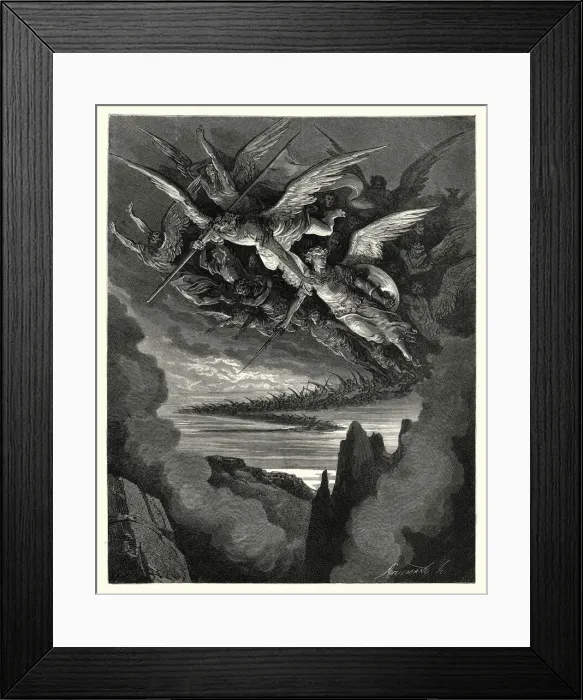 Framed Print : Miltons Paradise Lost - So numberless were those bad Angels Framed Print : Miltons Paradise Lost - So numberless were those bad Angels