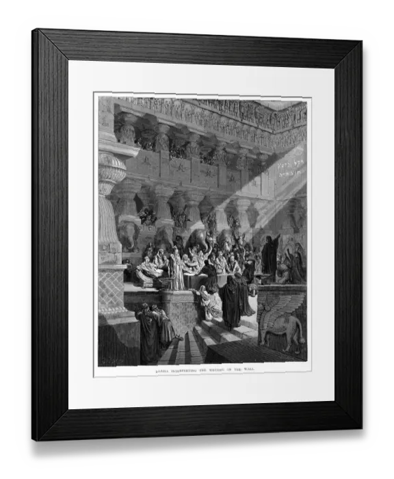 Framed Print : Daniel and writting on the wall 1870 Framed Print : Daniel and writting on the wall 1870