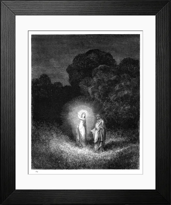 Framed Print : Beatrice and Virgil engraving 1870 Framed Print : Beatrice and Virgil engraving 1870