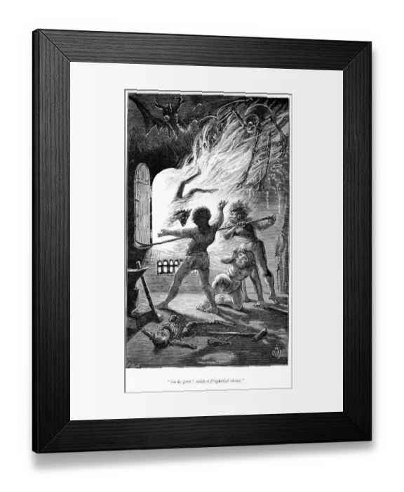 Framed Print : In he goes! with a frightful shout Framed Print : In he goes! with a frightful shout