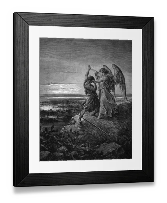 Framed Print : Jacob wrestles with the angel Framed Print : Jacob wrestles with the angel