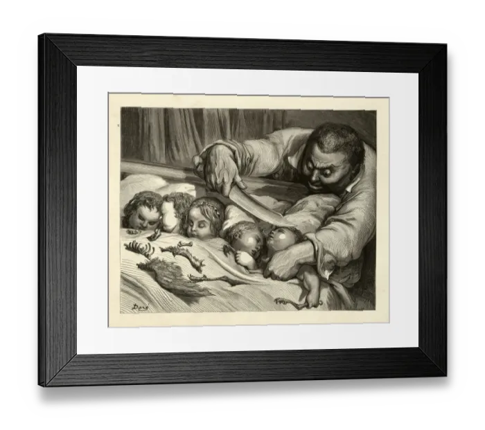 Framed Print : Ogre, tricked by Tom Thumb, Perraults Fairy Tales Framed Print : Ogre, tricked by Tom Thumb, Perraults Fairy Tales
