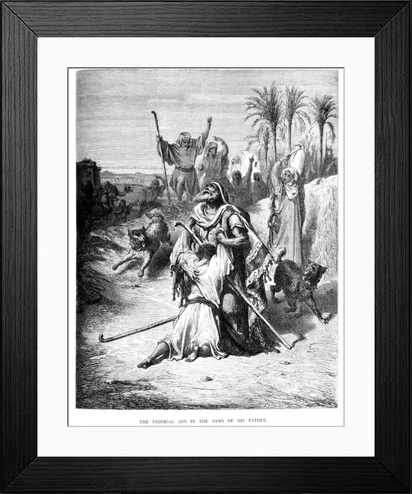 Framed Print : Prodigal son in his fathers arms Framed Print : Prodigal son in his fathers arms