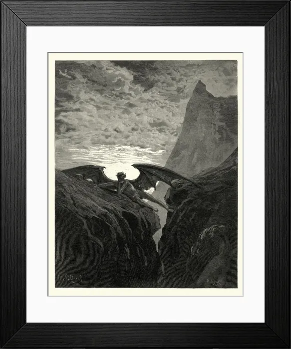 Framed Print : Miltons Paradise Lost - Now Night her course began Framed Print : Miltons Paradise Lost - Now Night her course began