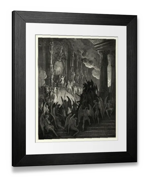 Framed Print : Miltons Paradise Lost High on a throne of royal state Framed Print : Miltons Paradise Lost High on a throne of royal state