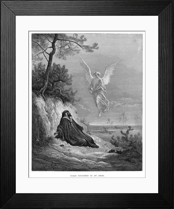 Framed Print : Elijah nourished by an angel 1870 Framed Print : Elijah nourished by an angel 1870