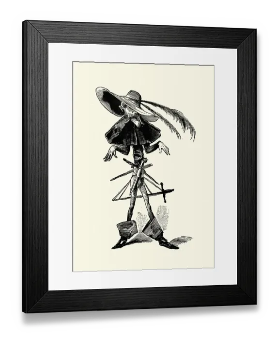 Framed Print : Caricature of a Fencing master swordsman, Sword and daggers in his belt Framed Print : Caricature of a Fencing master swordsman, Sword and daggers in his belt