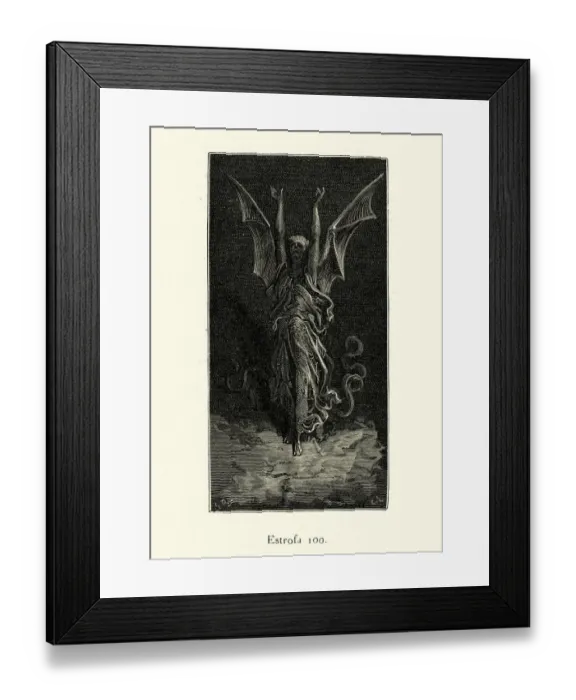 Framed Print : Demon fallen angel emerging from the darkness Framed Print : Demon fallen angel emerging from the darkness