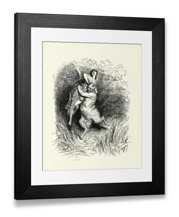 Framed Print : Satyr carrying off a young woman Framed Print : Satyr carrying off a young woman