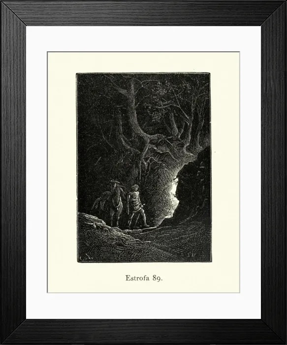 Framed Print : Fantasy hero about to enter the witches cave Framed Print : Fantasy hero about to enter the witches cave