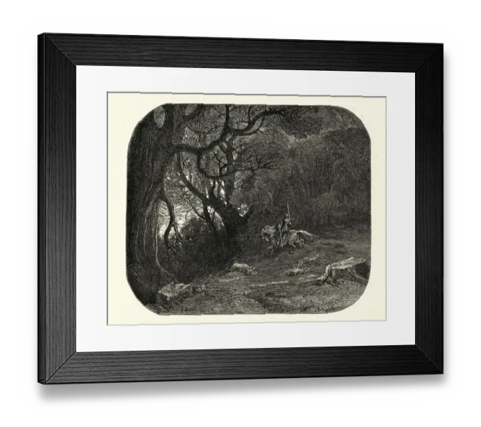 Framed Print : Fantasy, Brave warrior knight entering the enchanted forest. Orlando Furioso Framed Print : Fantasy, Brave warrior knight entering the enchanted forest. Orlando Furioso