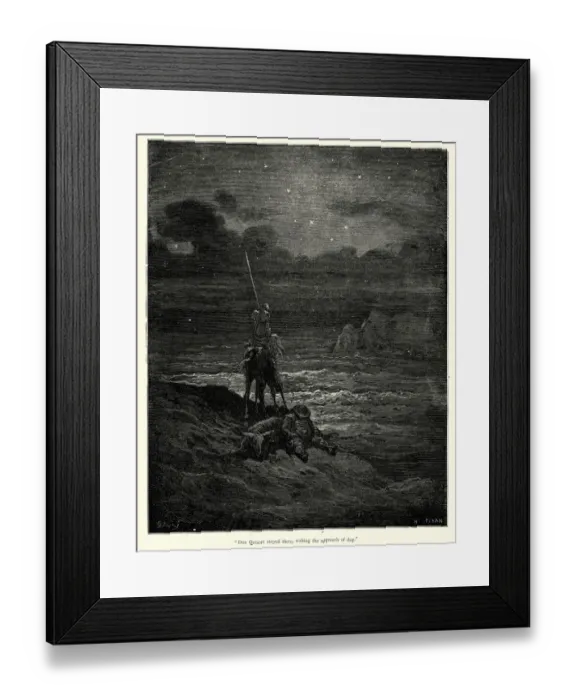 Framed Print : Don Quixote stayed there, waiting the approach of day Framed Print : Don Quixote stayed there, waiting the approach of day