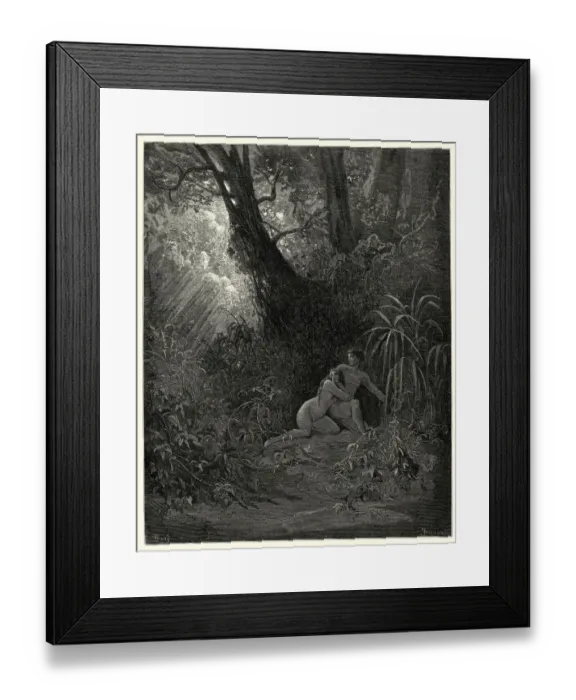Framed Print : Miltons Paradise Lost - hid themselves amoung, The thickest trees Framed Print : Miltons Paradise Lost - hid themselves amoung, The thickest trees