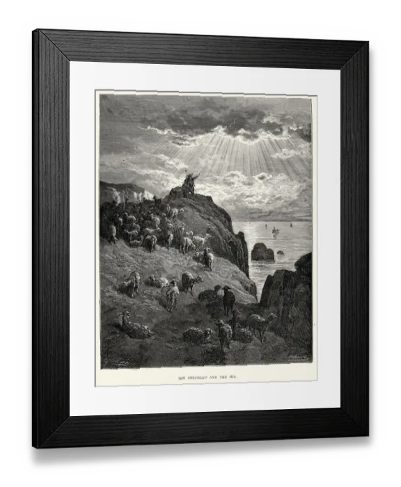Framed Print : La Fontaines Fables - Shepherd and the Sea Framed Print : La Fontaines Fables - Shepherd and the Sea
