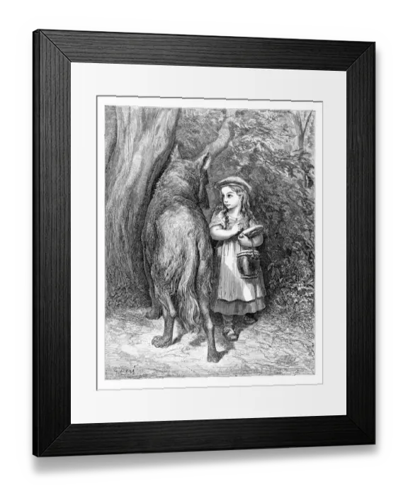 Framed Print : Red ridding hood and the wolf Framed Print : Red ridding hood and the wolf
