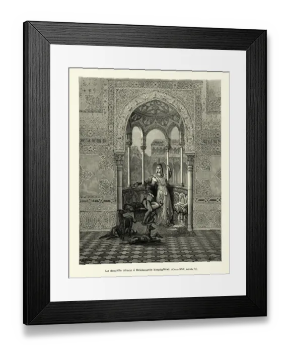 Framed Print : The maiden and Bradamante, Medieval chivalric romance, Orlando Furioso
