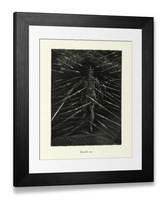 Framed Print : Fantasy, Warrior hero attack by swarm of arrows and spears Framed Print : Fantasy, Warrior hero attack by swarm of arrows and spears