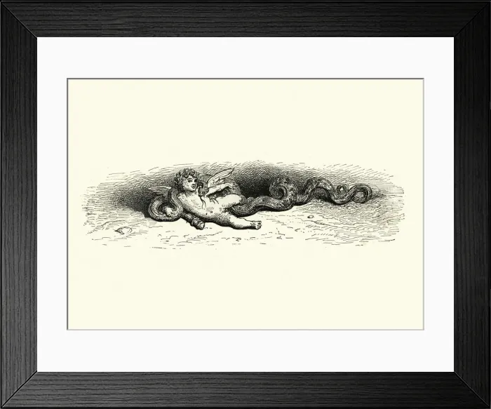 Framed Print : Angel and the serpent, Symbols of Good and evil Framed Print : Angel and the serpent, Symbols of Good and evil