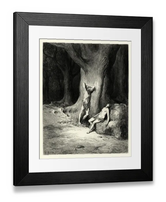 Framed Print : Miltons Paradise Lost - Nor only tears, Rained Framed Print : Miltons Paradise Lost - Nor only tears, Rained