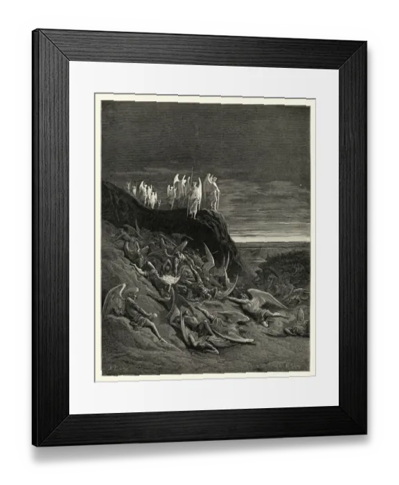 Framed Print : Miltons Paradise Lost - On the foughten field