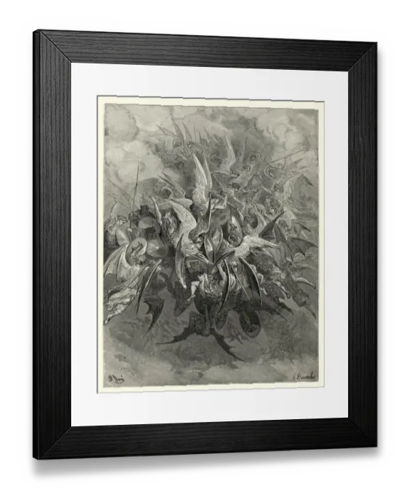 Framed Print : Miltons Paradise Lost - Now storming fury rose