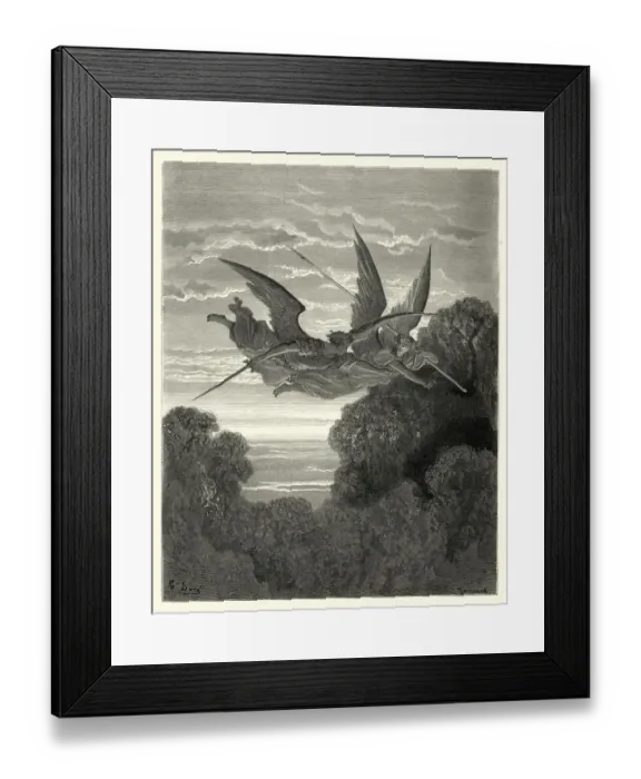 Framed Print : Miltons Paradise Lost - In search of whom they sought Framed Print : Miltons Paradise Lost - In search of whom they sought