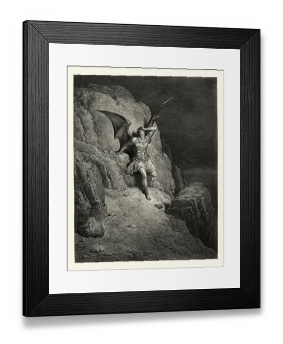 Framed Print : Miltons Paradise Lost - Infinite wrath, and infinite despair Framed Print : Miltons Paradise Lost - Infinite wrath, and infinite despair